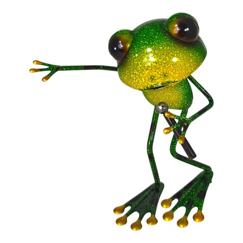 Frosch aus metall als sänger - aus,